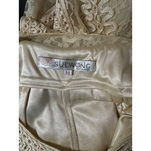 Sue Wong Nocturne Ivory Lace Dress Size 10 EUC Designer - Picture 8 of 8